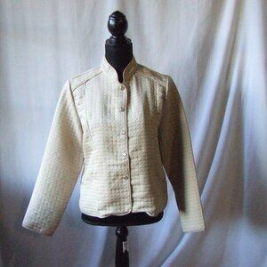 Robert Louis jacket vintage quilted tan spring coat beige neutral outerwear 80s